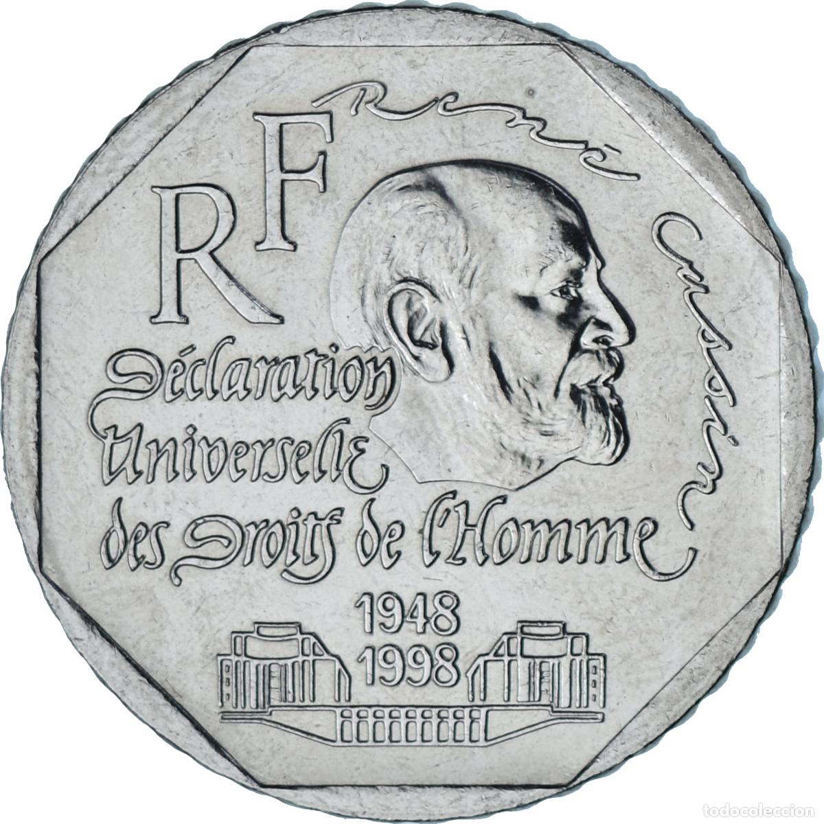 Monedas antiguas de Europa: [#1250174] Moneda, Francia, Ren&eacute; Cassin, 2 Francs, 1998, Paris, SC, N&iacute;quel, KM:1213