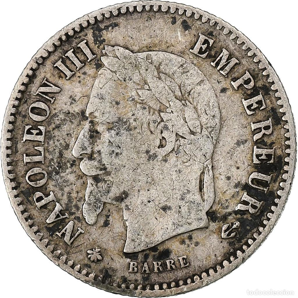 Monedas antiguas de Europa: [#1211612] Francia, Napoleon III, 20 Centimes, 1867, Paris, Plata, BC+, Gadoury:309, Le