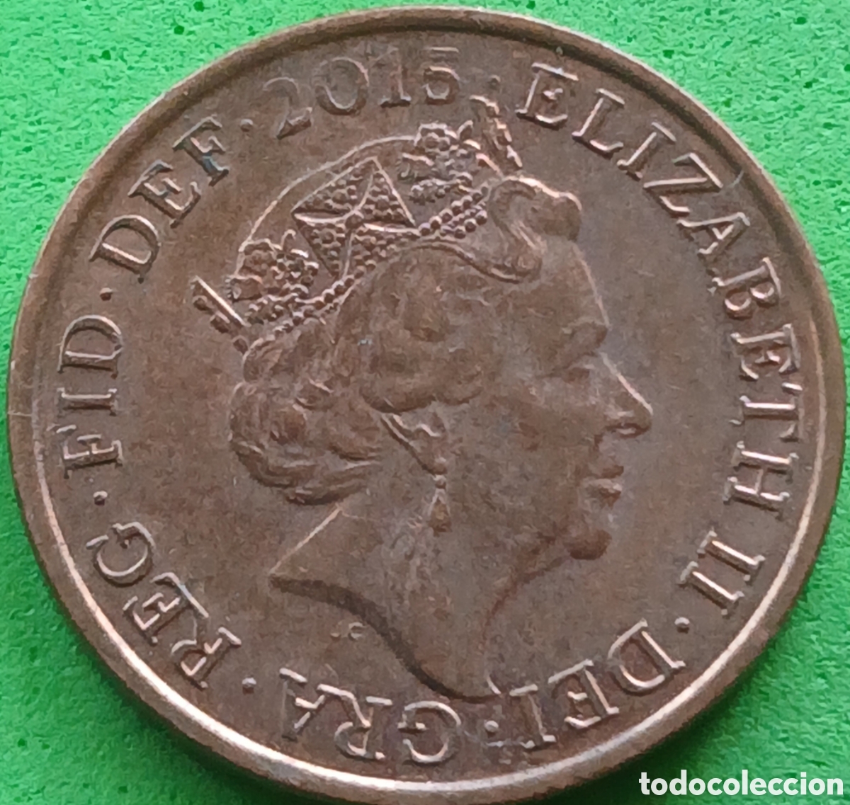 Monedas antiguas de Europa: Reino Unido one penny 2015 km#1339 Retrato de la Reina con las iniciales &rdquo;JC&rdquo;