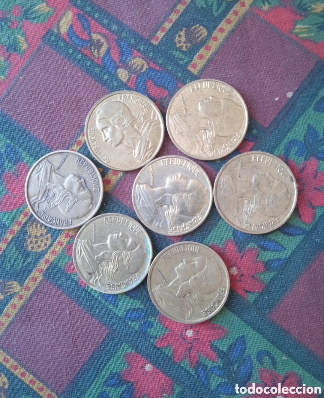 Monedas antiguas de Europa: Monedas 5 C&eacute;ntimos Francia 7 unidades