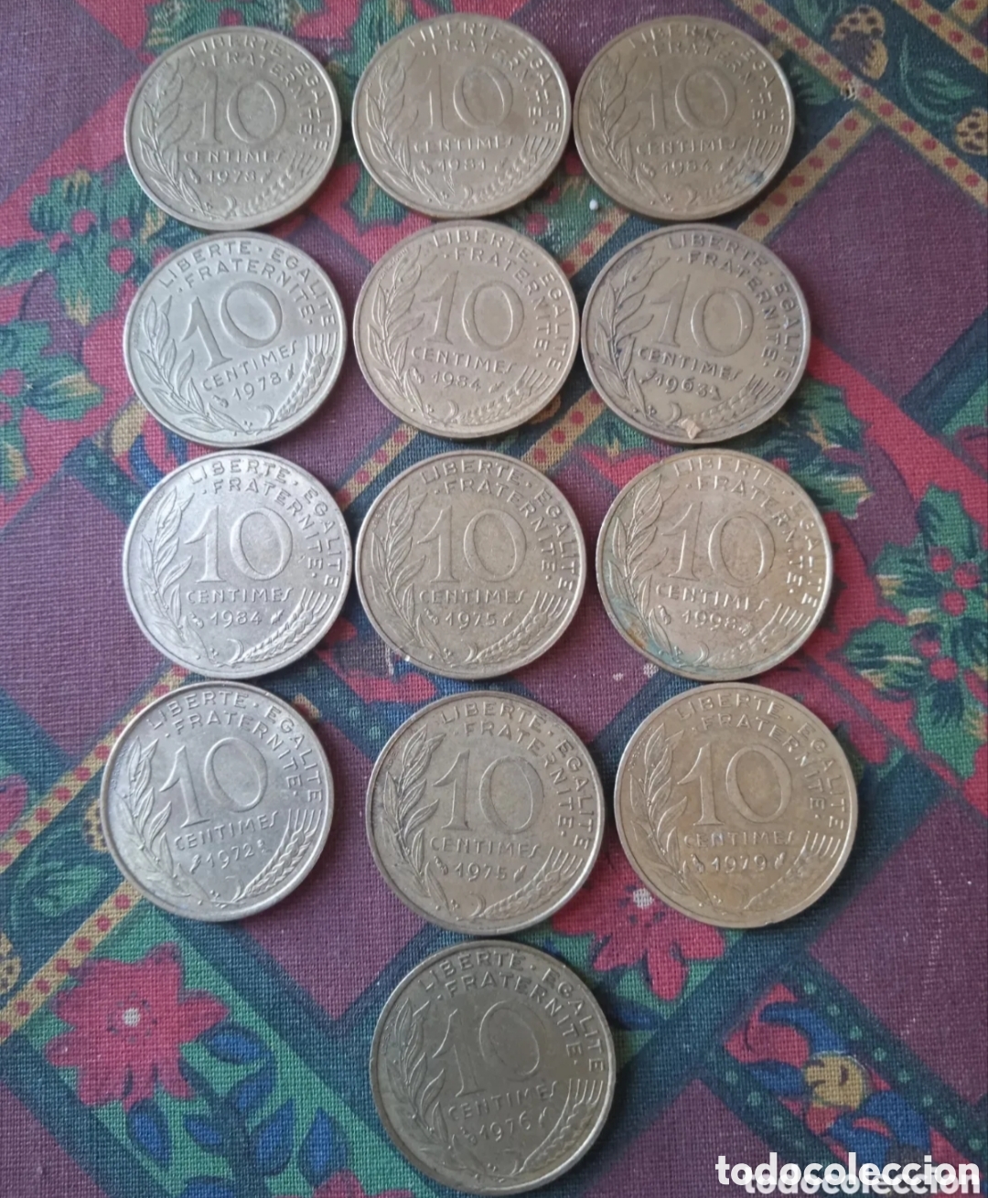 Monedas antiguas de Europa: 13 Monedas de 10 C&eacute;ntimos Francia - Foto 1