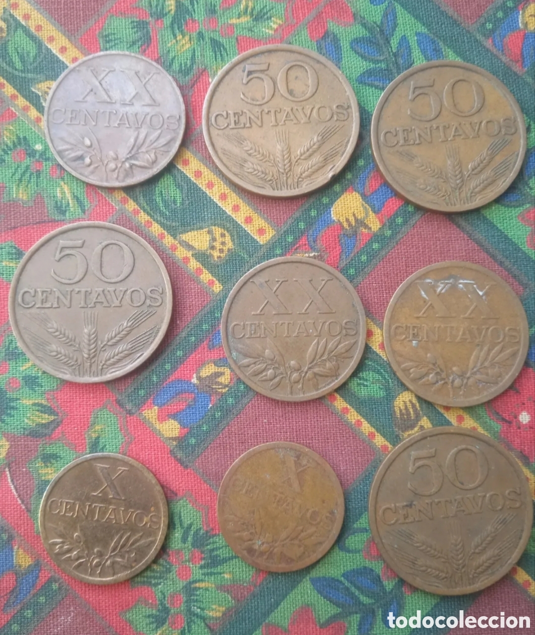 Monedas antiguas de Europa: 9 Monedas de 10 50 y 20 C&eacute;ntimos de Portugal