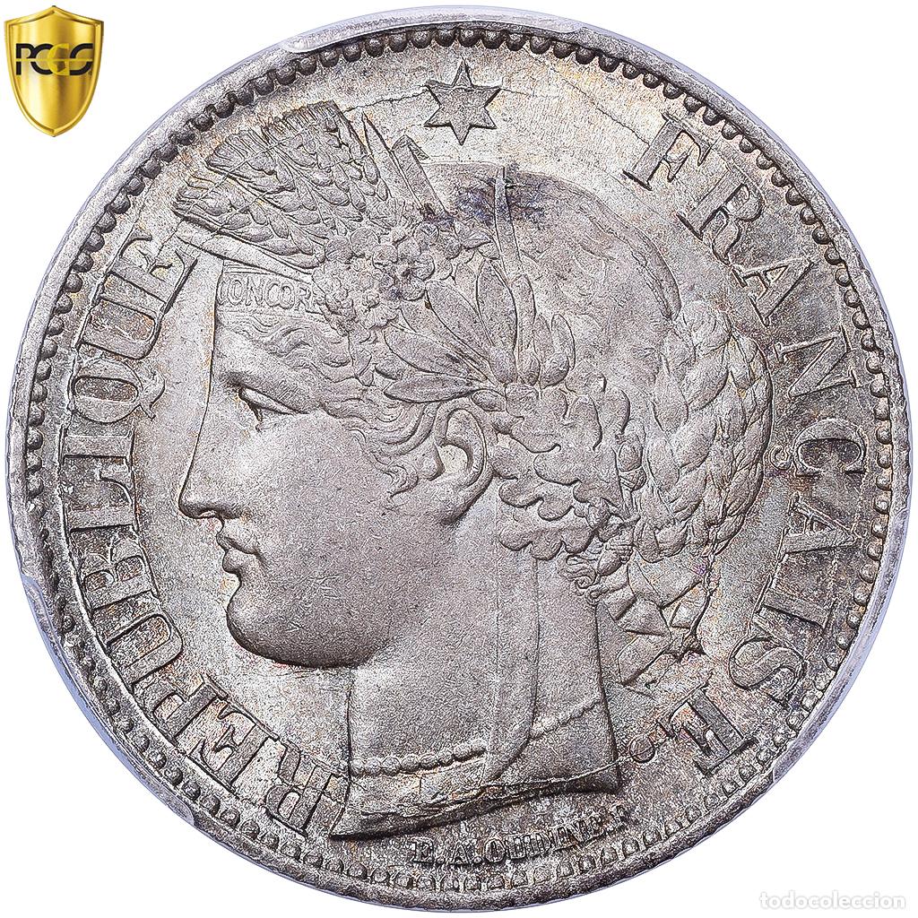 Monedas antiguas de Europa: [#1546297] Francia, 2 Francs, C&eacute;r&egrave;s, 1870, Bordeaux, ancre, Plata, PCGS, MS65