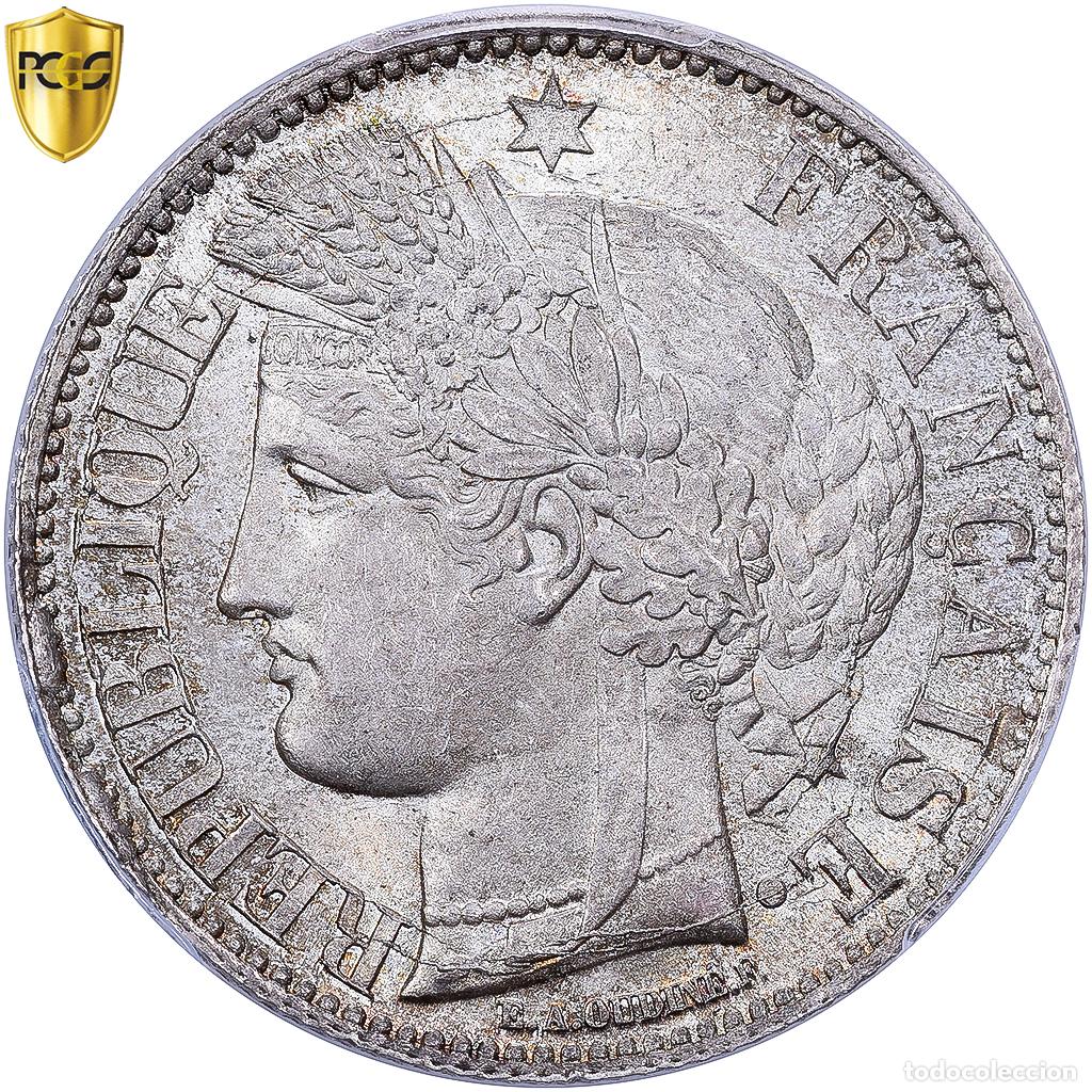 Monedas antiguas de Europa: [#1546293] Francia, 2 Francs, C&eacute;r&egrave;s, 1870, Bordeaux, ancre, Plata, PCGS, MS64