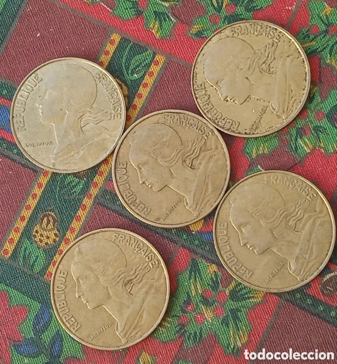 Monedas antiguas de Europa: 5 Monedas de 20 C&eacute;ntimos Francia - Foto 1