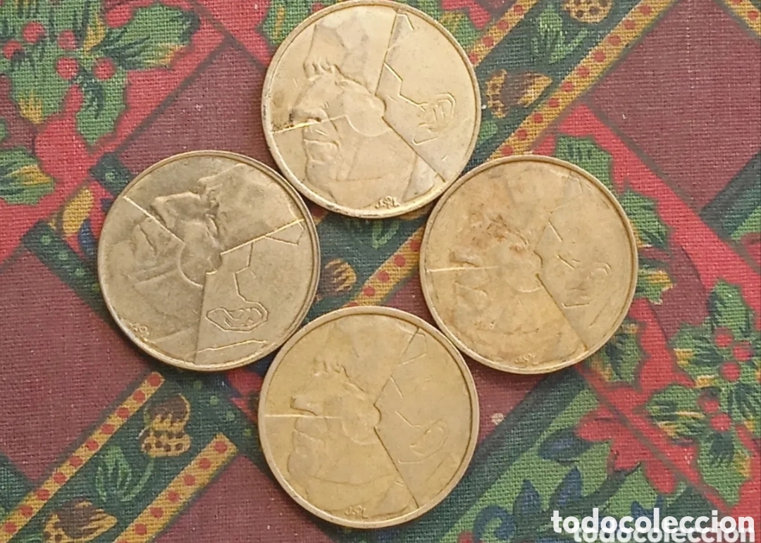 Alte M&uuml;nzen aus Europa: 4 Monedas de 5 Francos B&eacute;lgica
