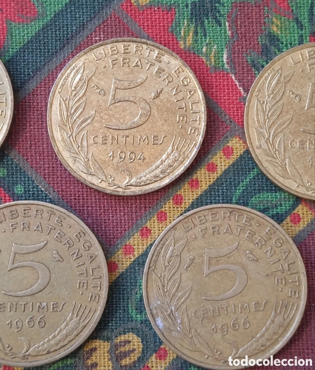 Monedas antiguas de Europa: 5 C&eacute;ntimos de Francia 5 Monedas - Foto 4