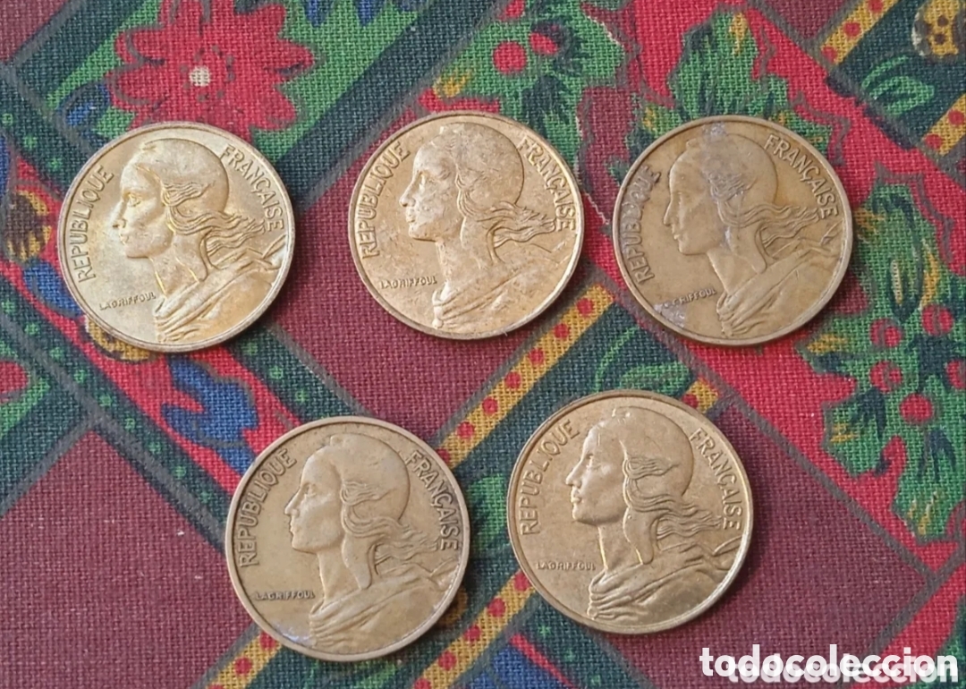 Monedas antiguas de Europa: 5 C&eacute;ntimos de Francia 5 Monedas