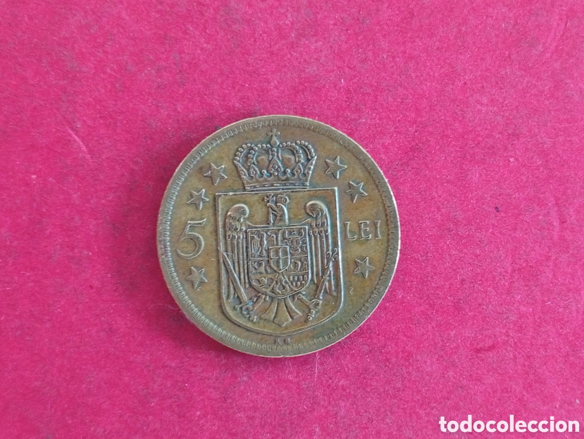 Monedas antiguas de Europa: 5 lei de Ruman&iacute;a 1930