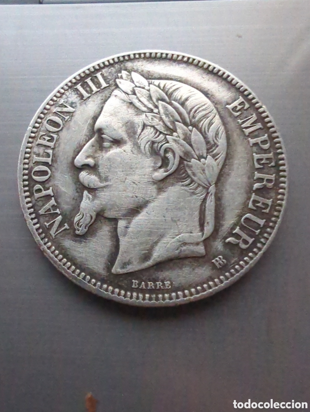 Moedas antigas da Europa: Napole&oacute;n III 5 francos 1868bb plata