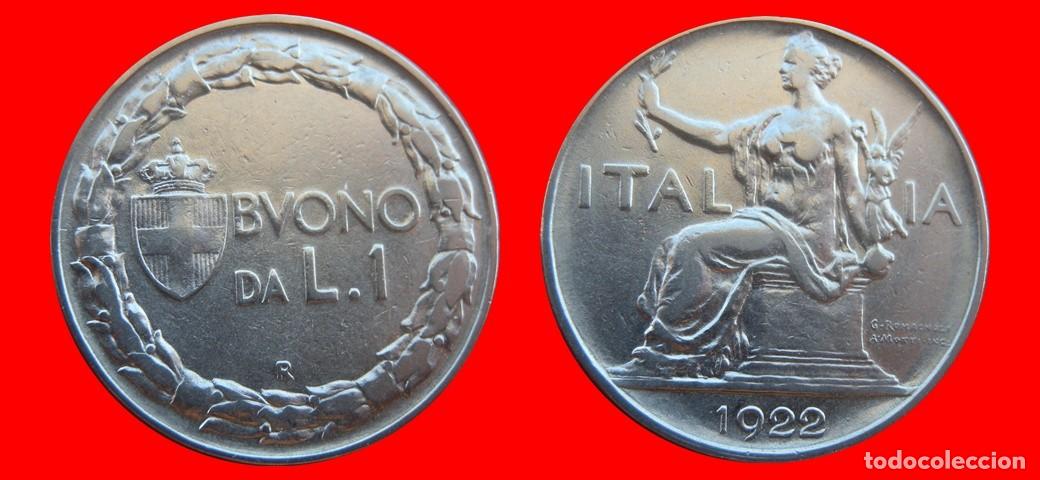 Monedas antiguas de Europa: 1 LIRA 1922 ITALIA-155414