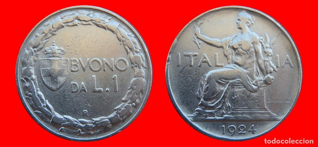Monedas antiguas de Europa: 1 LIRA 1924 ITALIA-155415