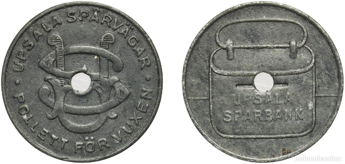Monedas antiguas de Europa: Sweden Kingdom ND Token - Upsala Sp&aring;rv&auml;gar Zinc 2.32g XF