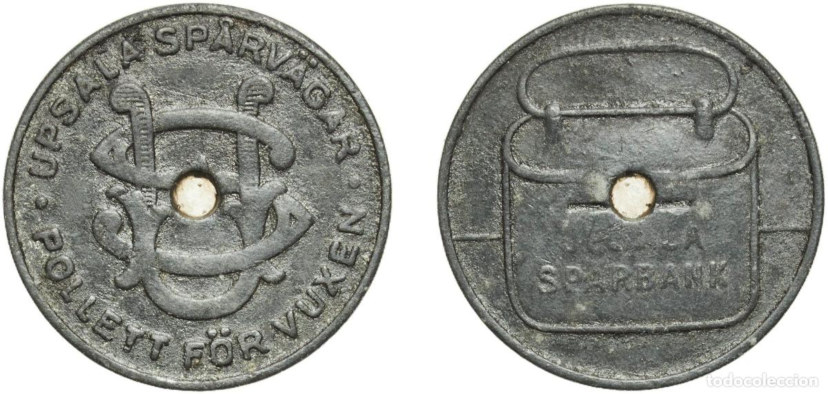 Monedas antiguas de Europa: Sweden Kingdom ND Token - Upsala Sp&aring;rv&auml;gar Zinc 2.3g XF