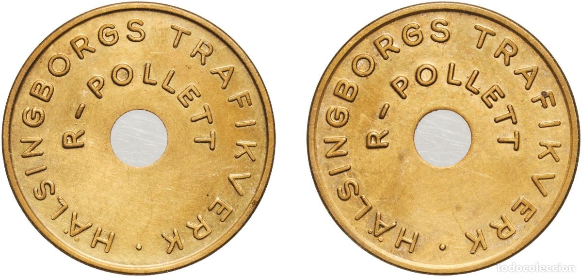 Monedas antiguas de Europa: Sweden Kingdom ND Transport Token - R-Pollett (Helsingborg) Brass 3.49g UNC