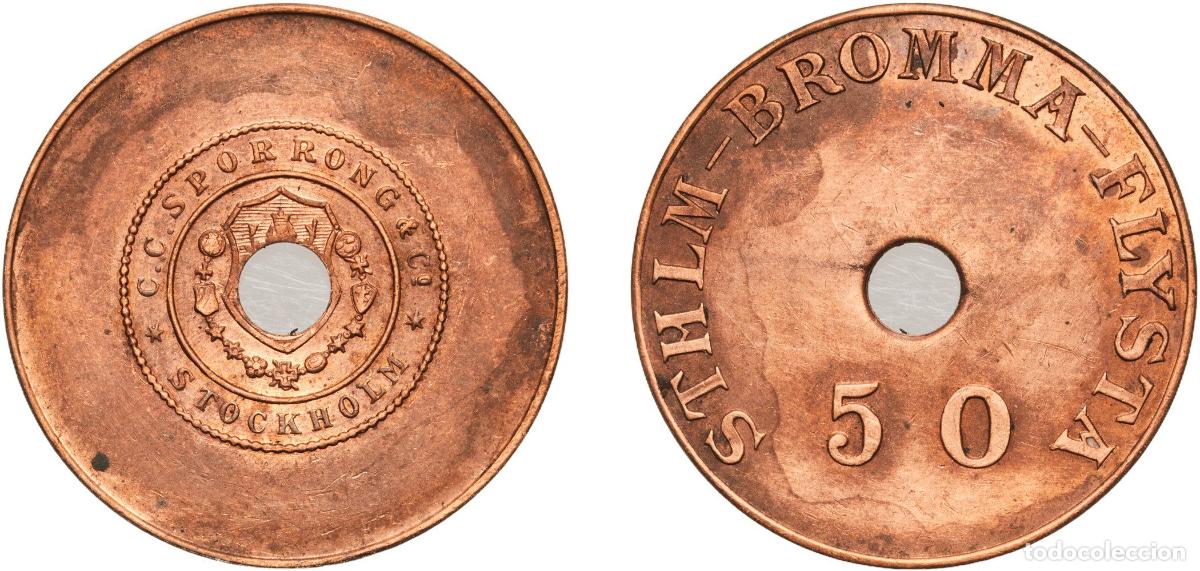 Monedas antiguas de Europa: Sweden Kingdom ND Token - STHLM - BROMMA - FLYSTA Copper 7.17g AU