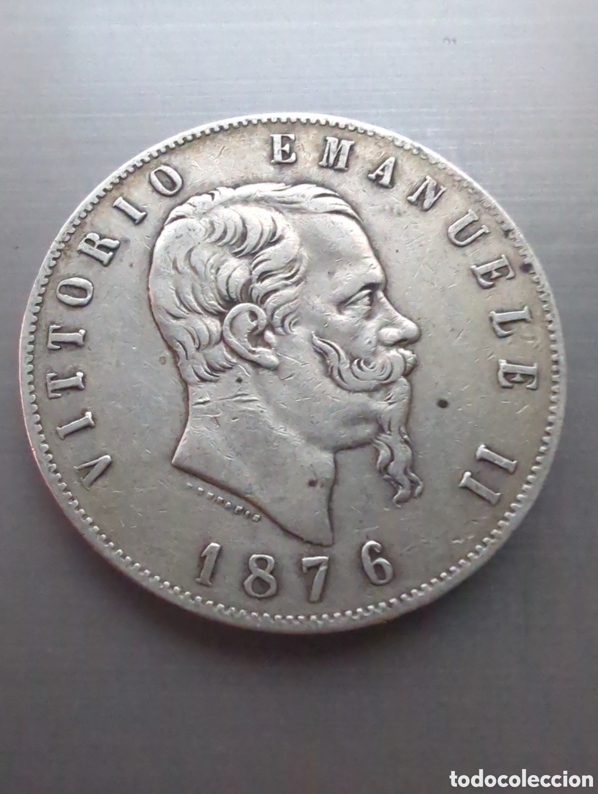 Monete antiche di Europa: Italia 5 liras 1876 plata