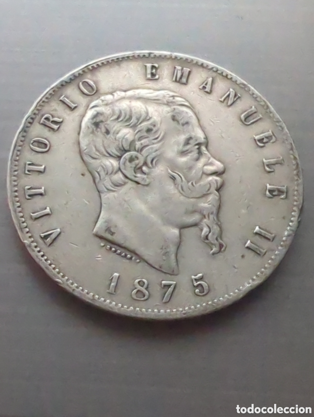 Monete antiche di Europa: Italia 5 liras 1875 plata
