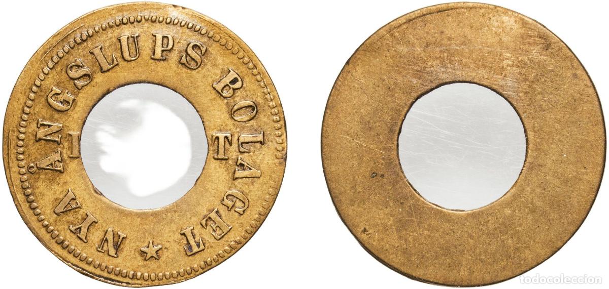 Monedas antiguas de Europa: Sweden Kingdom ND Token - Nya &Aring;ngslups Bolaget Brass 2g AU