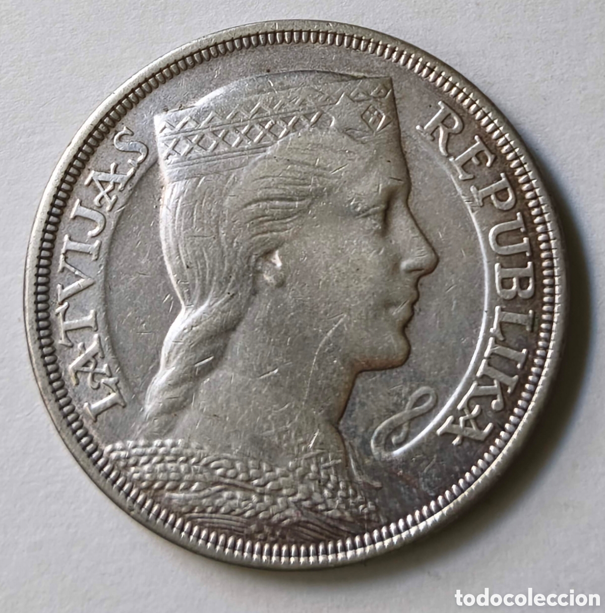 Monedas antiguas de Europa: Letonia.1929. 5 lati - Foto 2