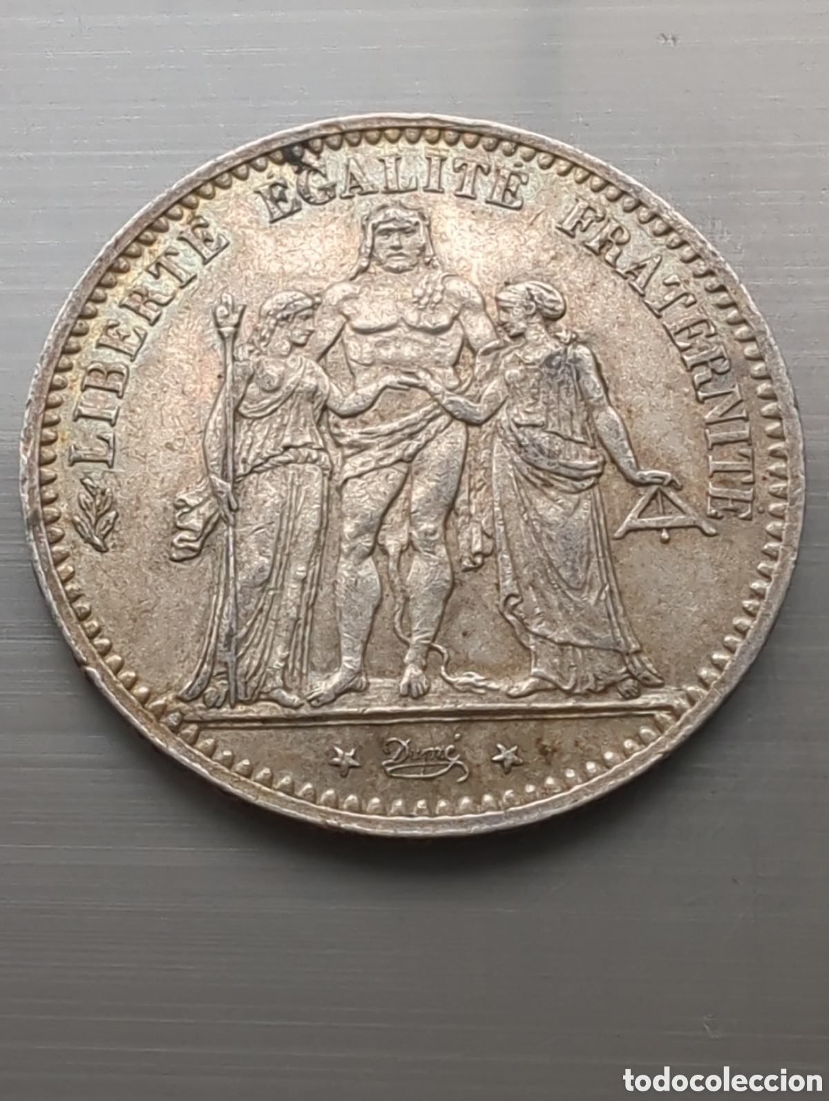 Old Coins of Europe: Francia 5 francos 1876a H&eacute;rcules plata