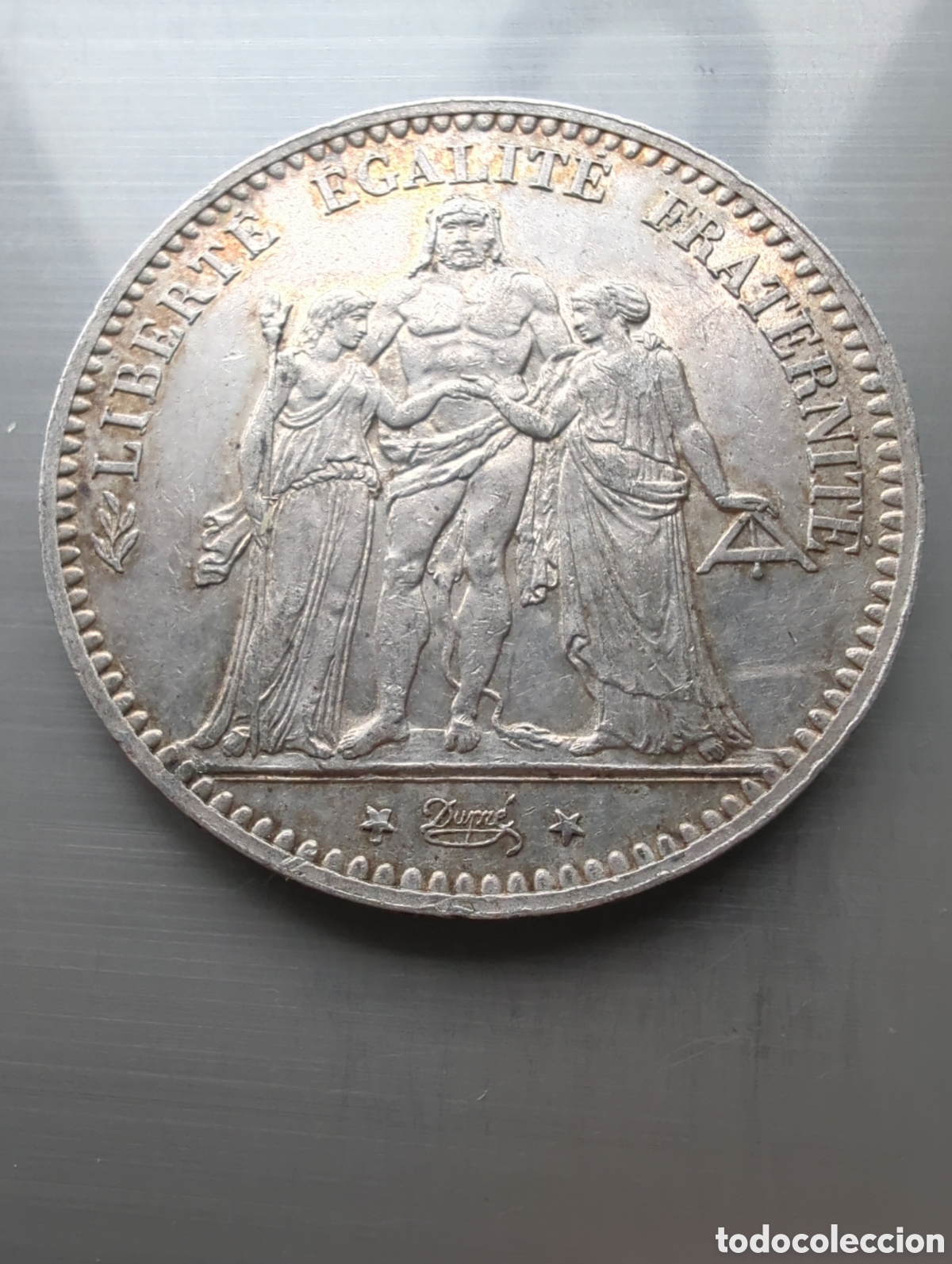Moedas antigas da Europa: Francia 5 francos 1875a H&eacute;rcules plata