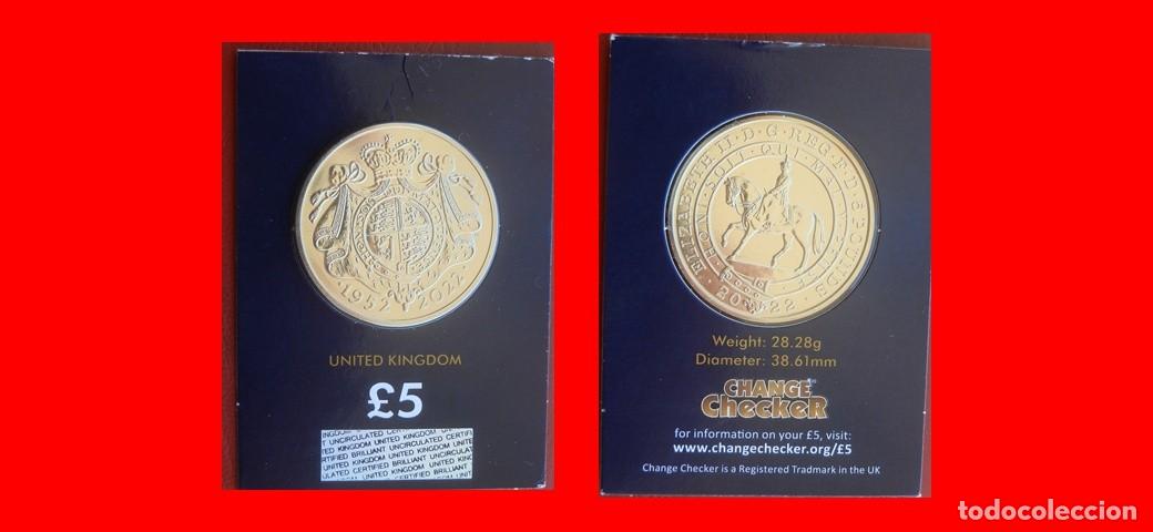 Monedas antiguas de Europa: 5 LIBRAS POUNDS 2022 SIN CIRCULAR CHANGE CHECKER INGLATERRA REINO UNIDO-9785SC
