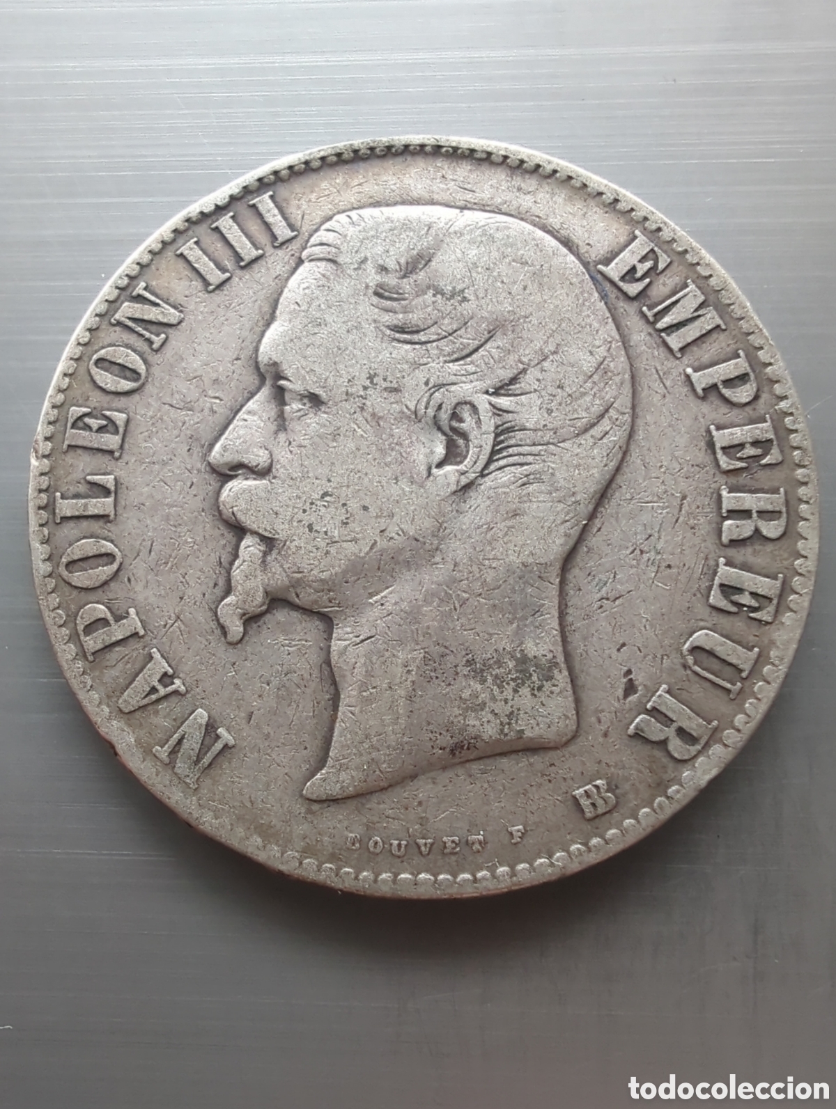 Monedas antiguas de Europa: Napole&oacute;n 5 francos 1855bb plata