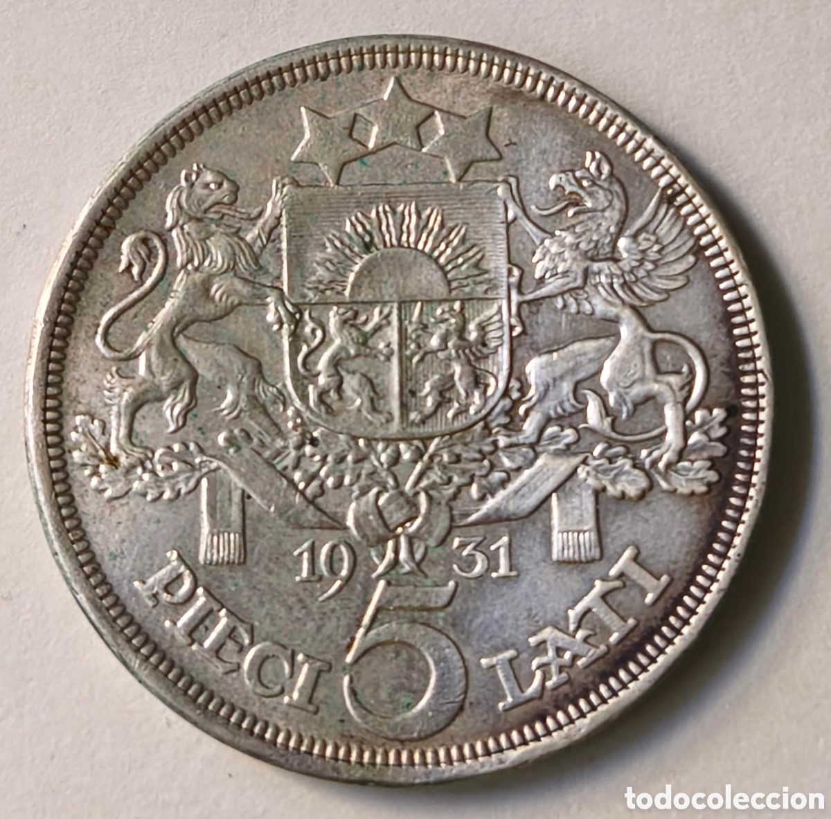 Monedas antiguas de Europa: Letonia. 1931. 5 lati - Foto 4