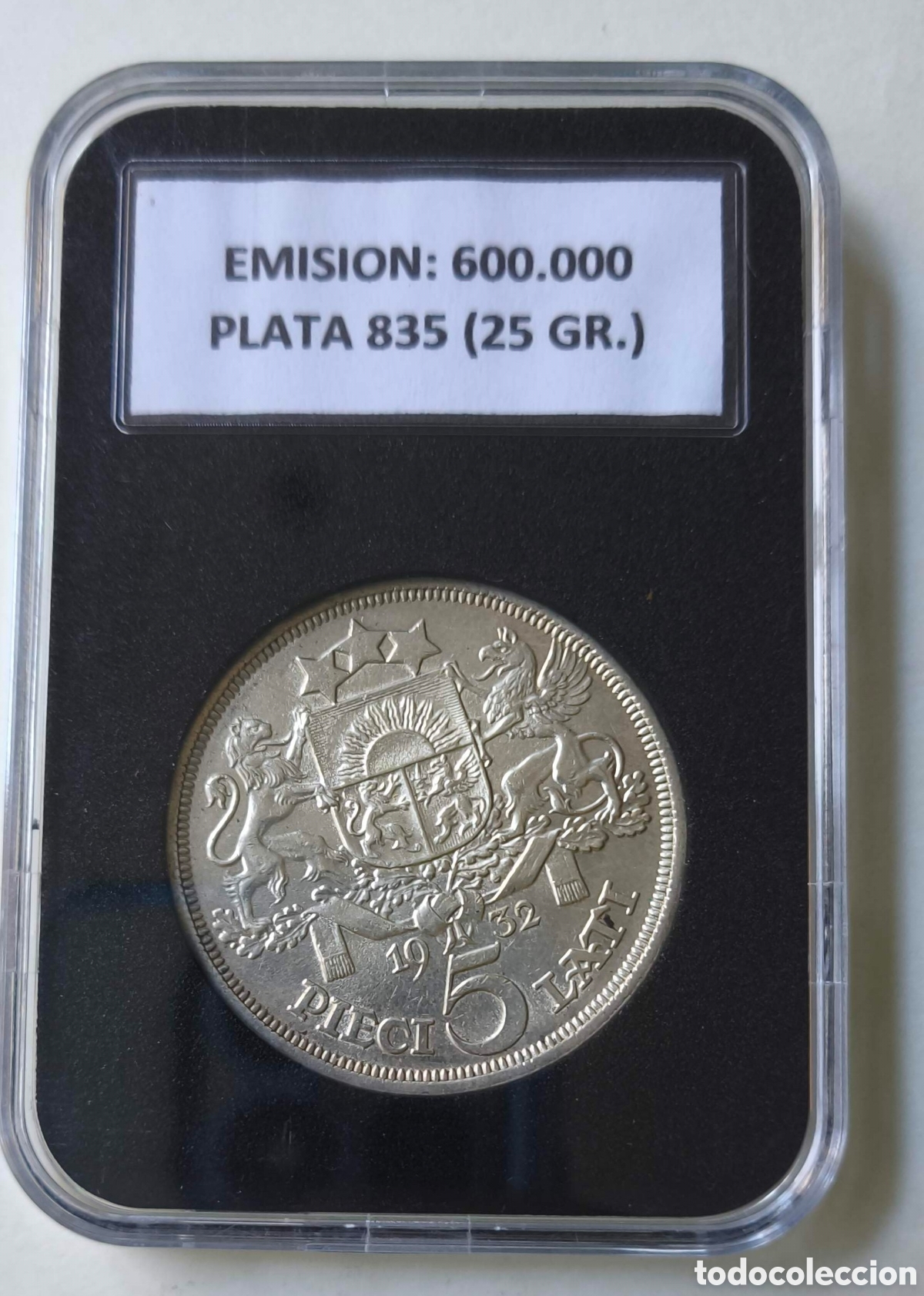 Monedas antiguas de Europa: Letonia. 1932. 5 lati - Foto 3