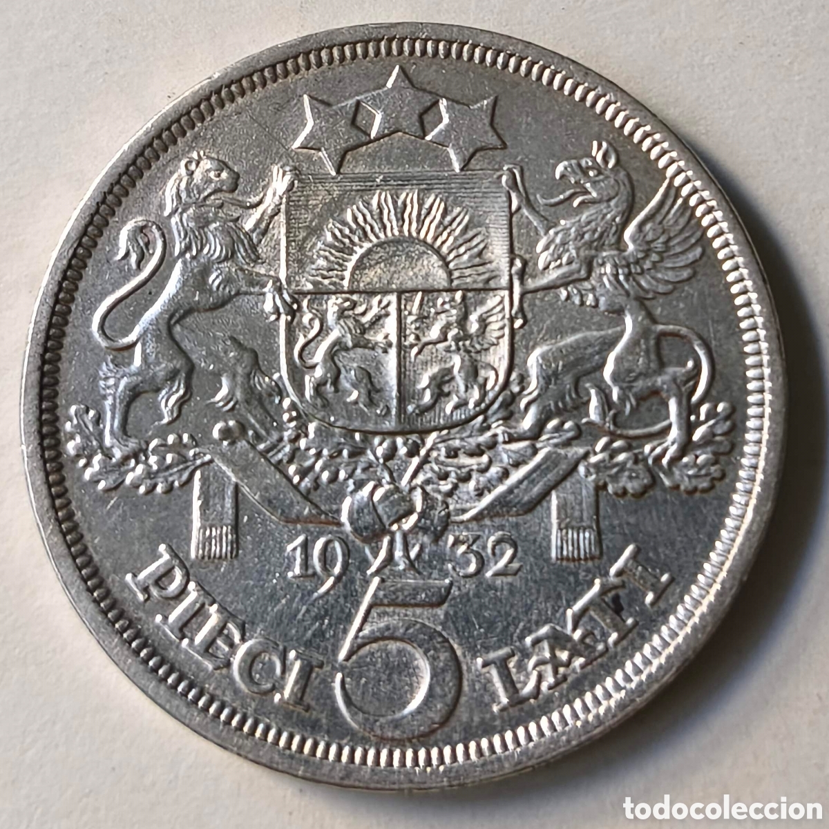 Monedas antiguas de Europa: Letonia. 1932. 5 lati - Foto 4