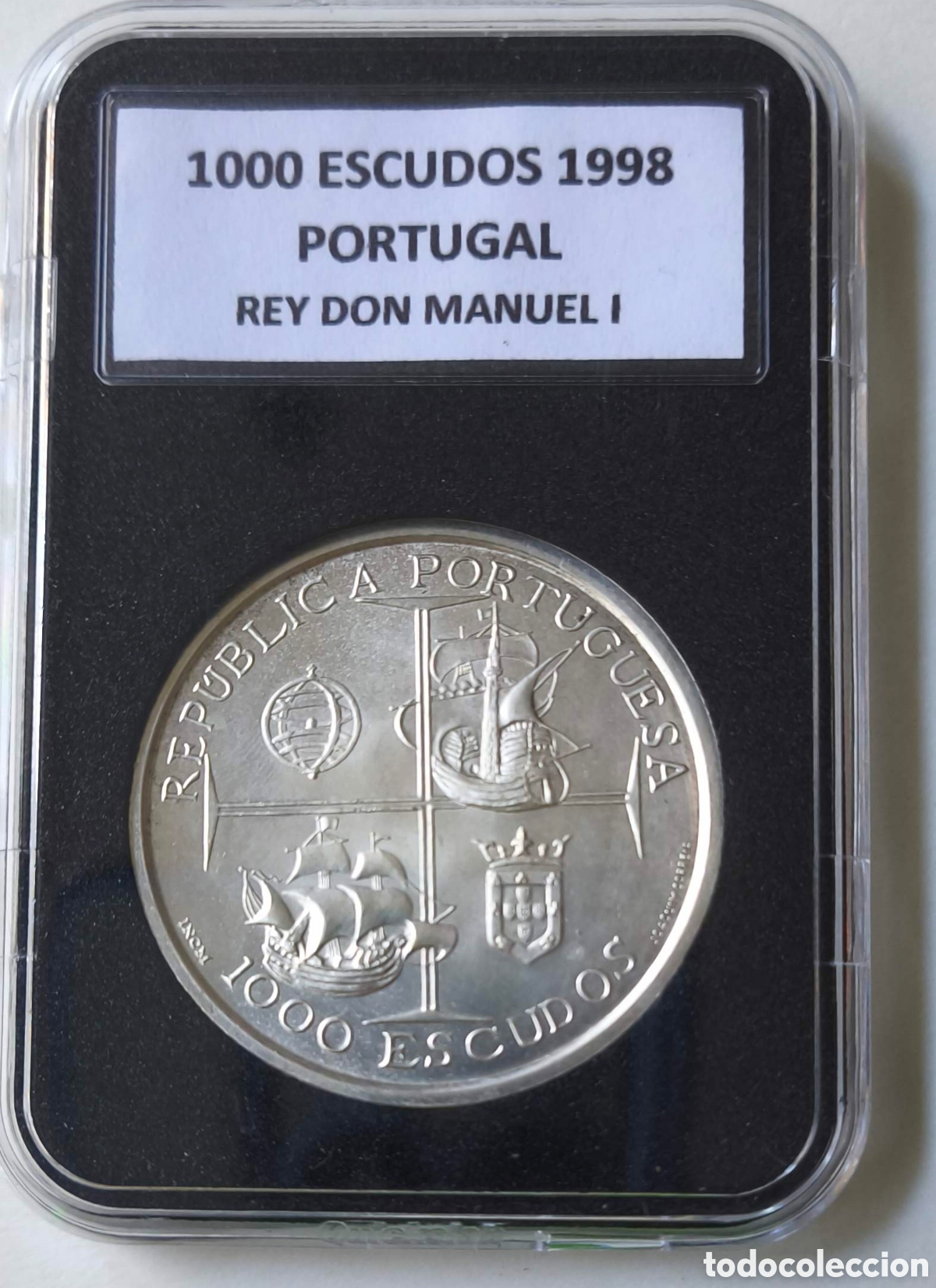 Monedas antiguas de Europa: Portugal. 1998. 1000 escudos. Rey Manuel I