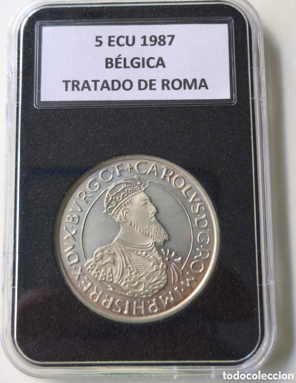 Monete antiche di Europa: B&eacute;lgica. 1987. 5 ecus. Tratado de Roma