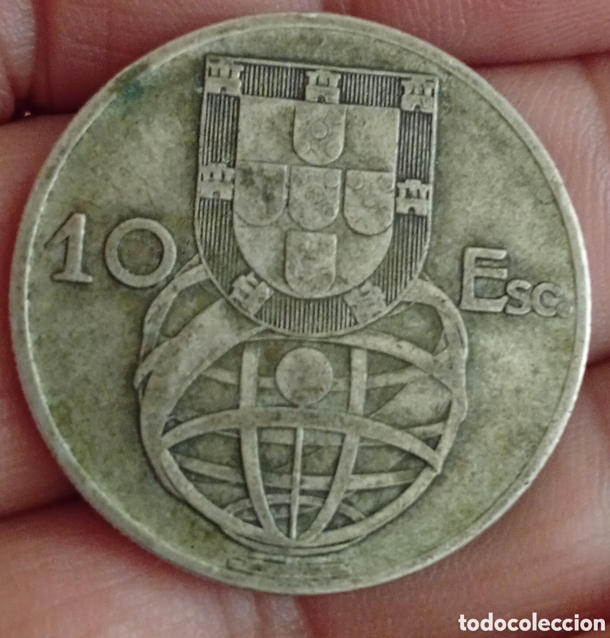 Monedas antiguas de Europa: Portugal a&ntilde;o 1955 moneda de 10 escudos de plata