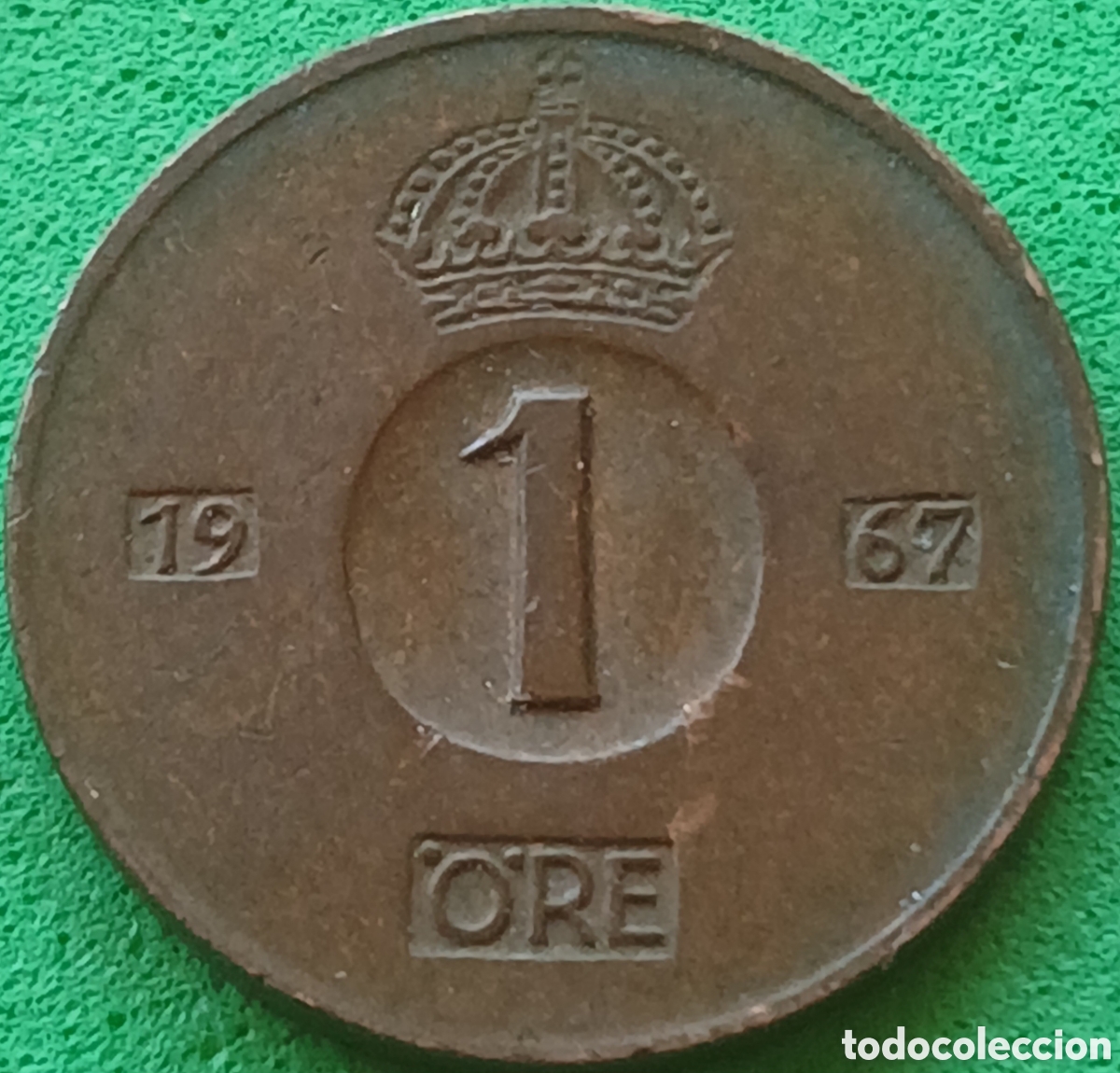 Monedas antiguas de Europa: Suecia 1 ore 1967 km#820