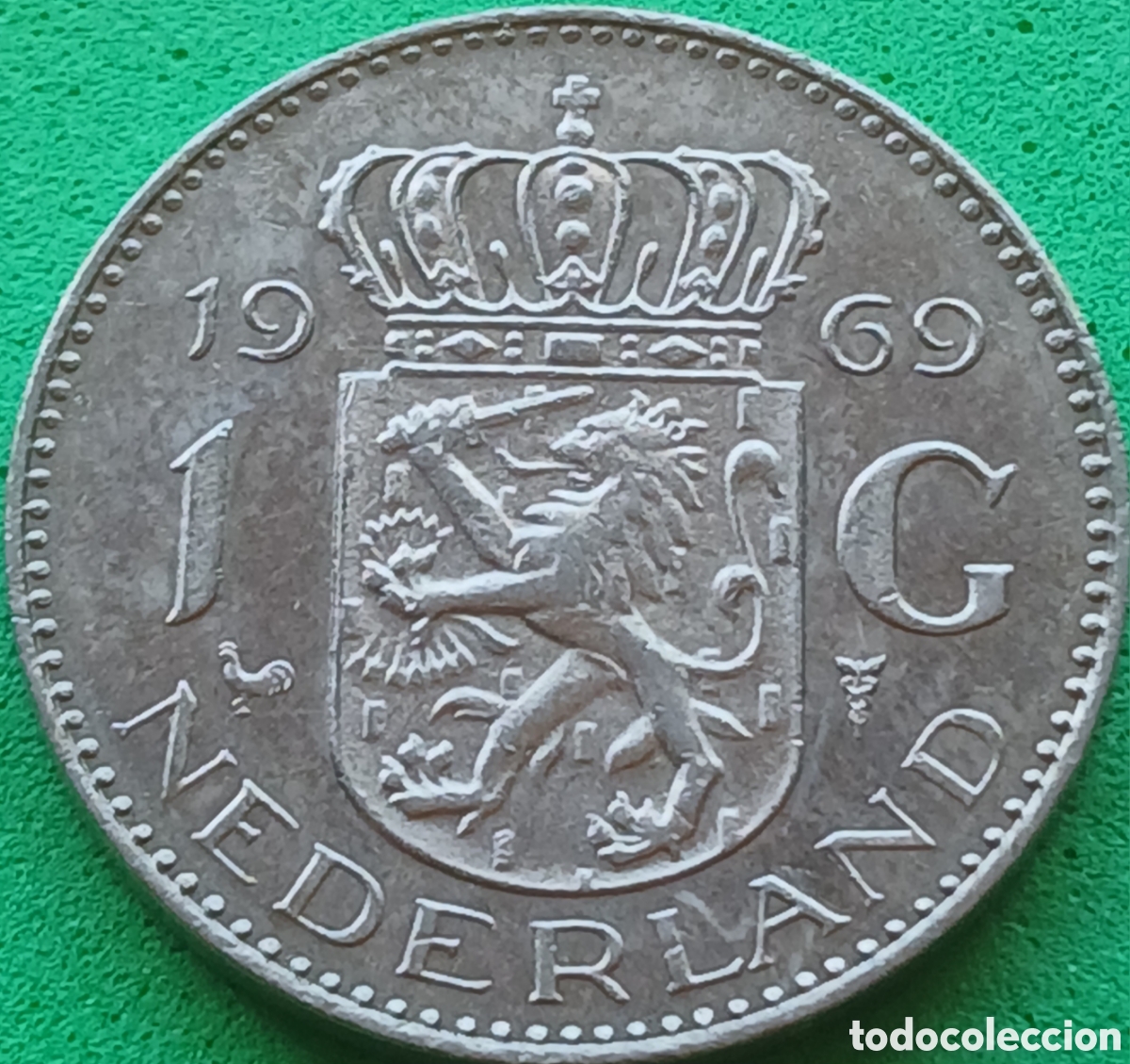 Monedas antiguas de Europa: Pa&iacute;ses Bajos 1 gulden 1969 km#184a ceca &rdquo;Gallo &rdquo;