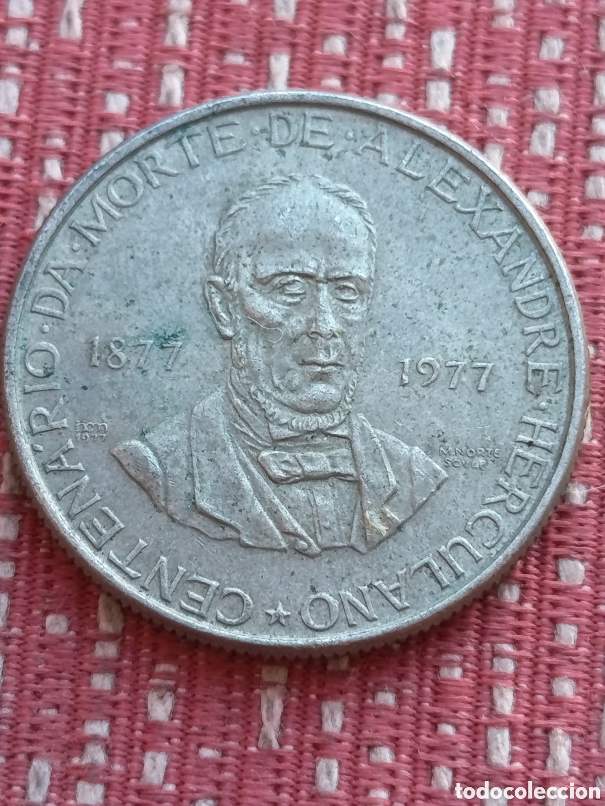 Monedas antiguas de Europa: Portugal 25 Escudos 100 Aniversario Fallecimiento Alexandre Herculano 1977
