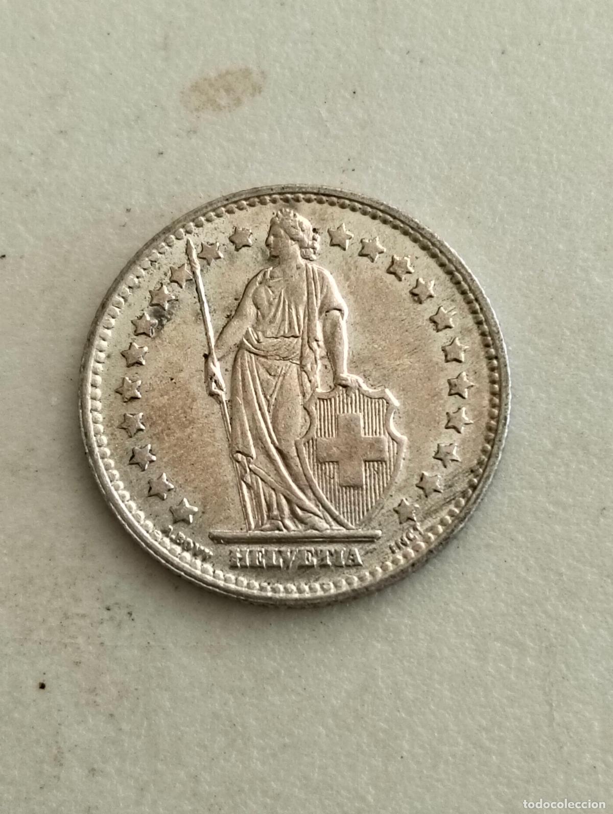 Moedas antigas da Europa: MONEDA DE PLATA, 1 FRANCO SUIZO 1959
