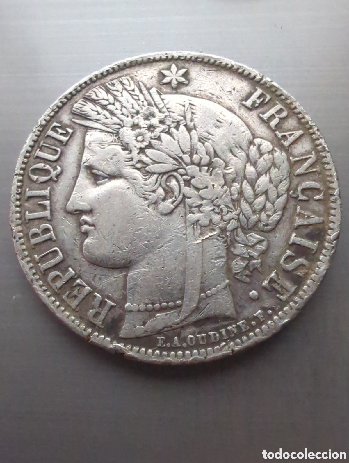 Old Coins of Europe: Francia 5 francos 1850a Ceres plata