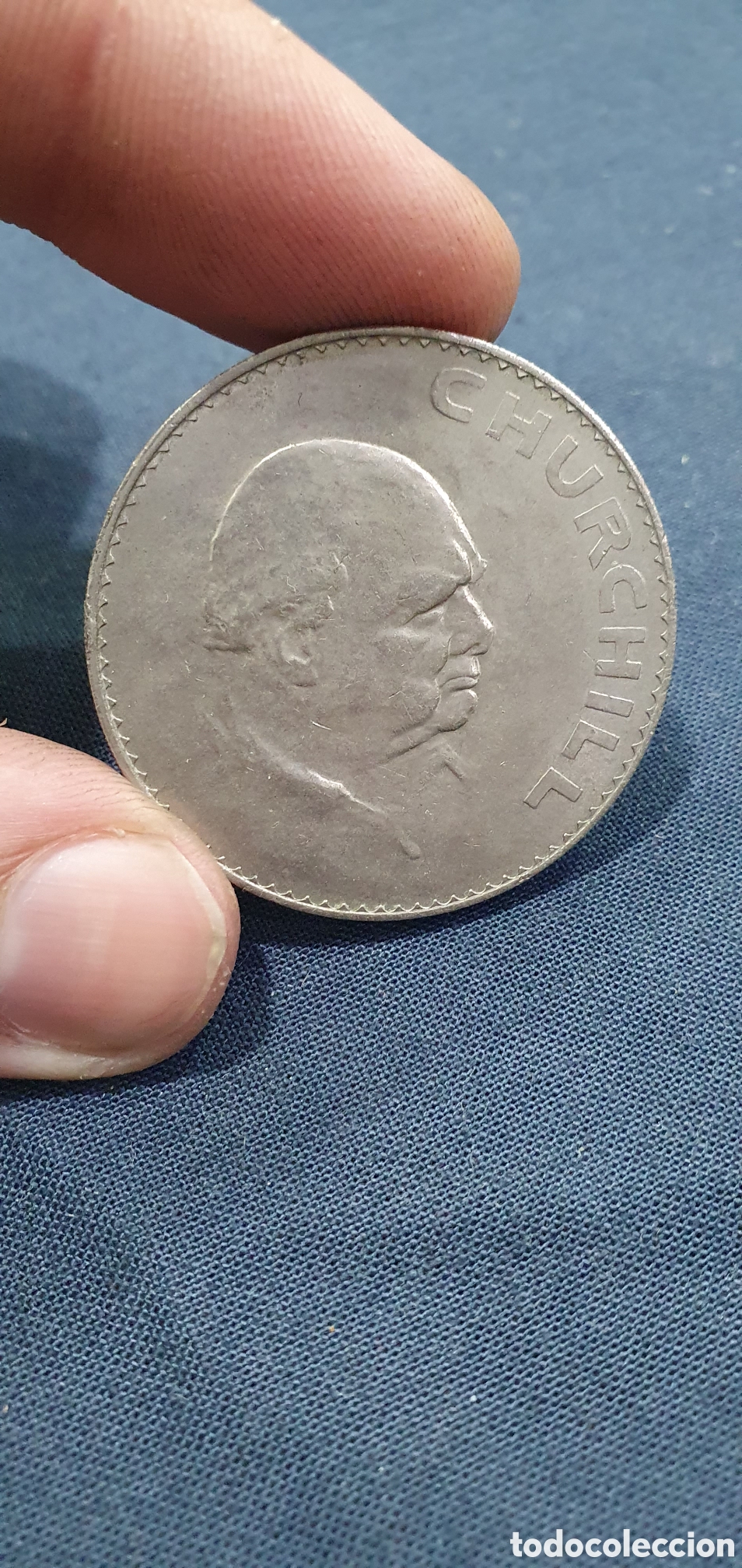 Moedas antigas da Europa: Moneda inglesa Churchill. (L129)