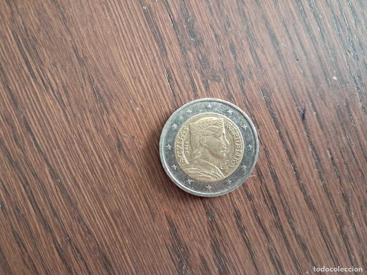 Monedas antiguas de Europa: moneda de 2 euros de Letonia, Latvijas, a&ntilde;o 2014.