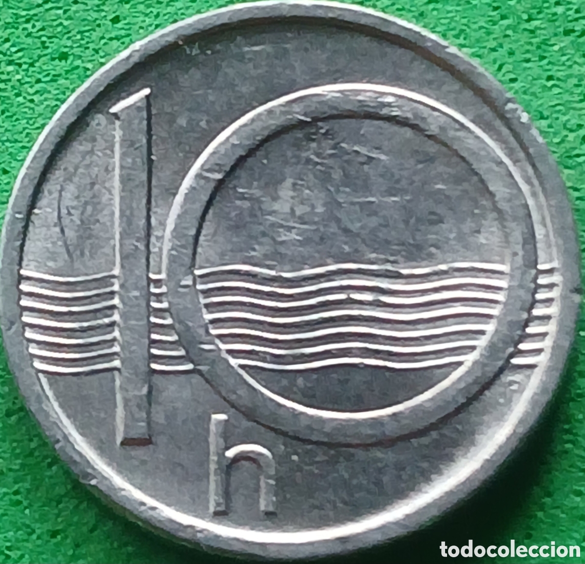 Monedas antiguas de Europa: Rep&uacute;blica Checa 10 hellers 1993 km#5 ceca &rdquo;b&rdquo; ( b coronada)- Jablonec nad Nisou, Rep&uacute;blica Checa