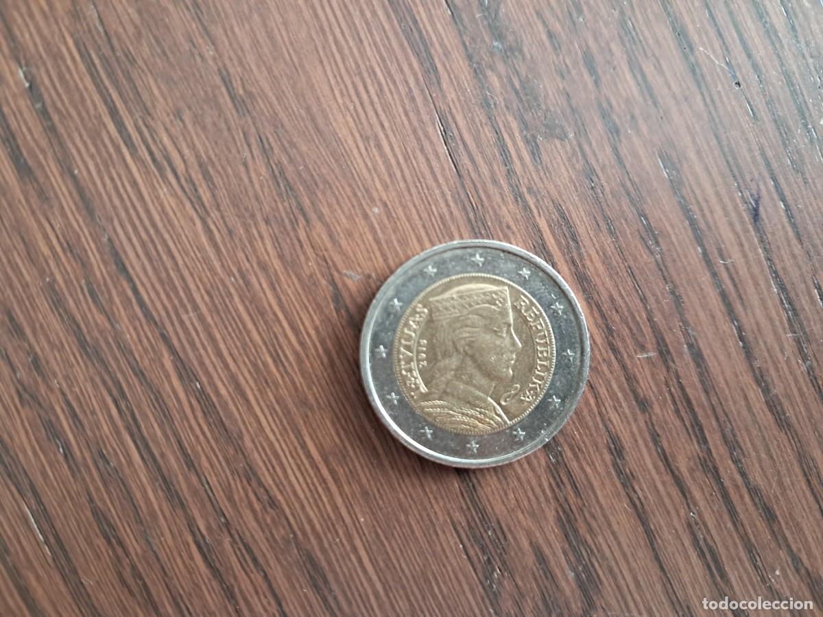 Monedas antiguas de Europa: moneda de 2 euros de Letonia, Latvijas, a&ntilde;o 2014.