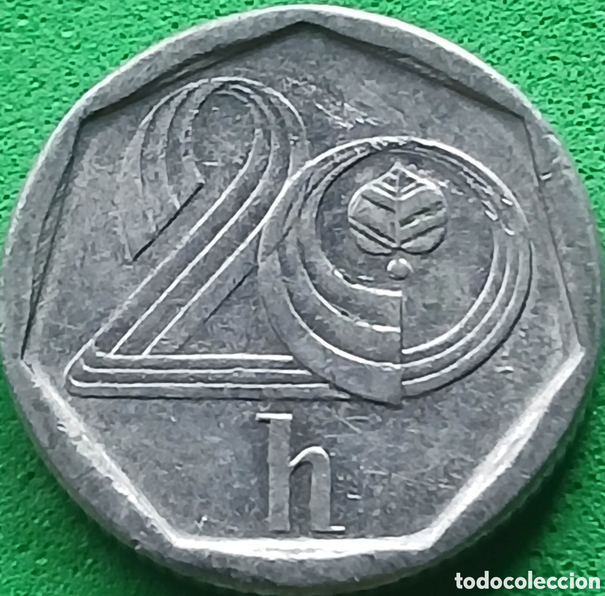 Monedas antiguas de Europa: Rep&uacute;blica Checa 20 hellers 1995 km#2.1 ceca &rdquo;b&rdquo; ( b coronada)- Jablonec nad Nisou, Rep&uacute;blica Checa