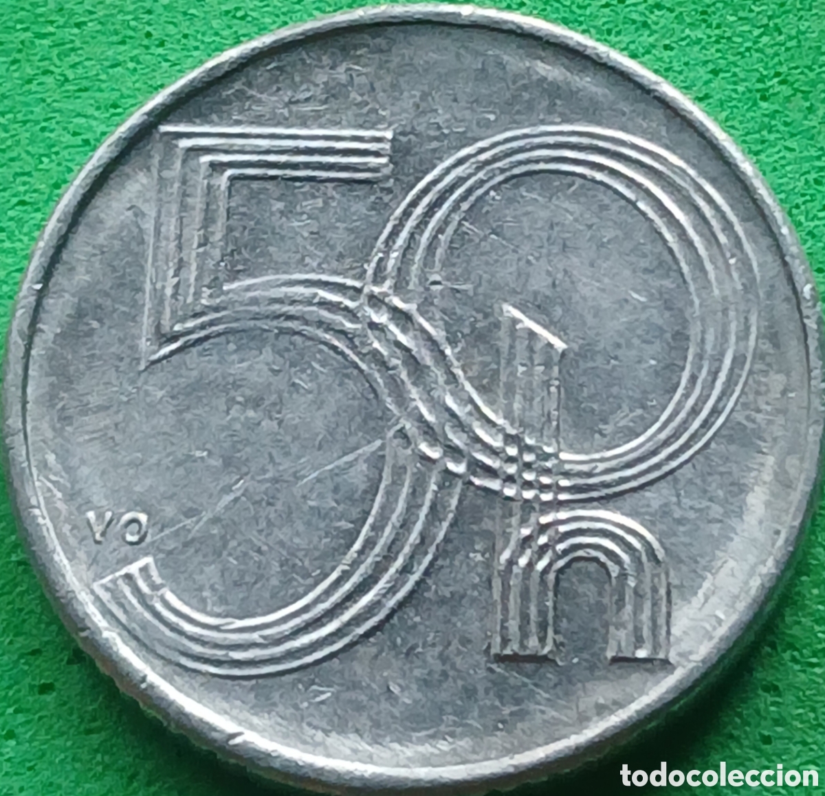 Monedas antiguas de Europa: Rep&uacute;blica Checa 50 hellers 1993 km#3 ceca &rdquo;HM&rdquo; ( castillo)- Hamburgo, Alemania
