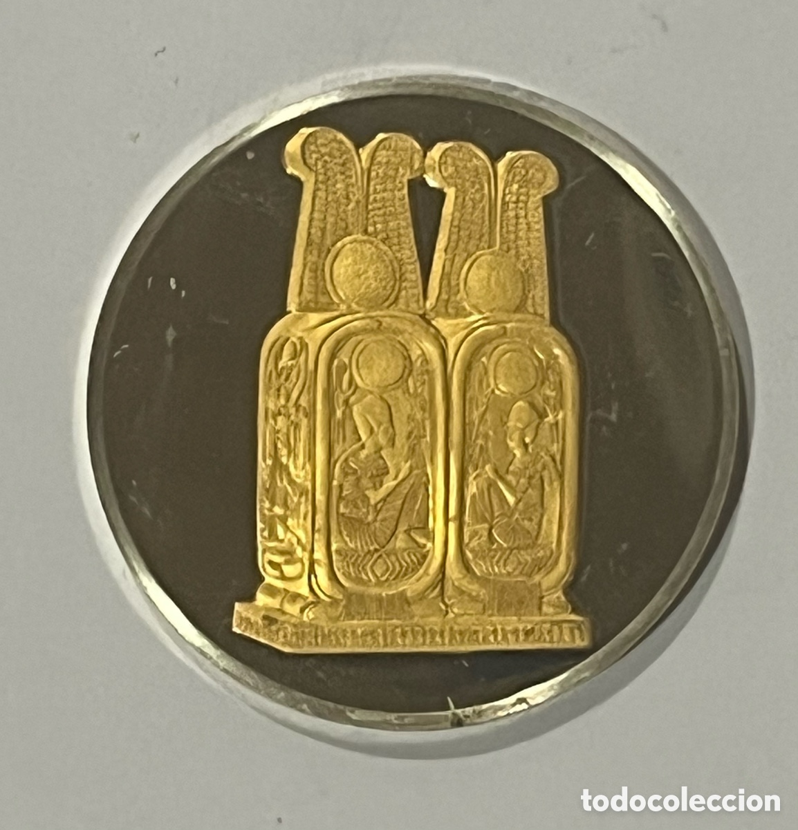 Moedas antigas da Europa: EGYPTIAN MUSEUM CAIRO - DOUBLE CARTOUCHE SHAPED BOX - PLATA PURA 999 Y BA&Ntilde;O DE ORO