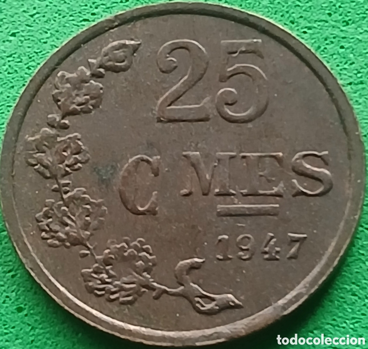Monedas antiguas de Europa: Luxemburgo 25 c&eacute;ntimos 1947 km#45