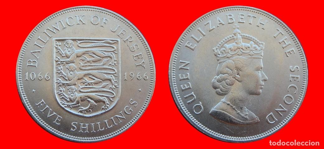 Monedas antiguas de Europa: 5 CHELINES SHILLINGS 1966 SIIN CIRCULAR JERSEY-9789SC