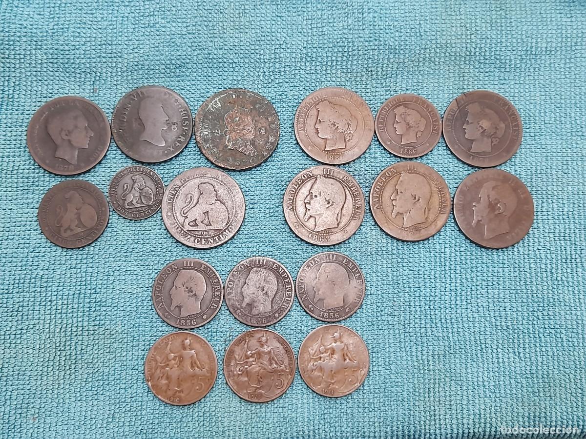 Monedas antiguas de Europa: Lote de 18 monedas Antiguas Europeas
