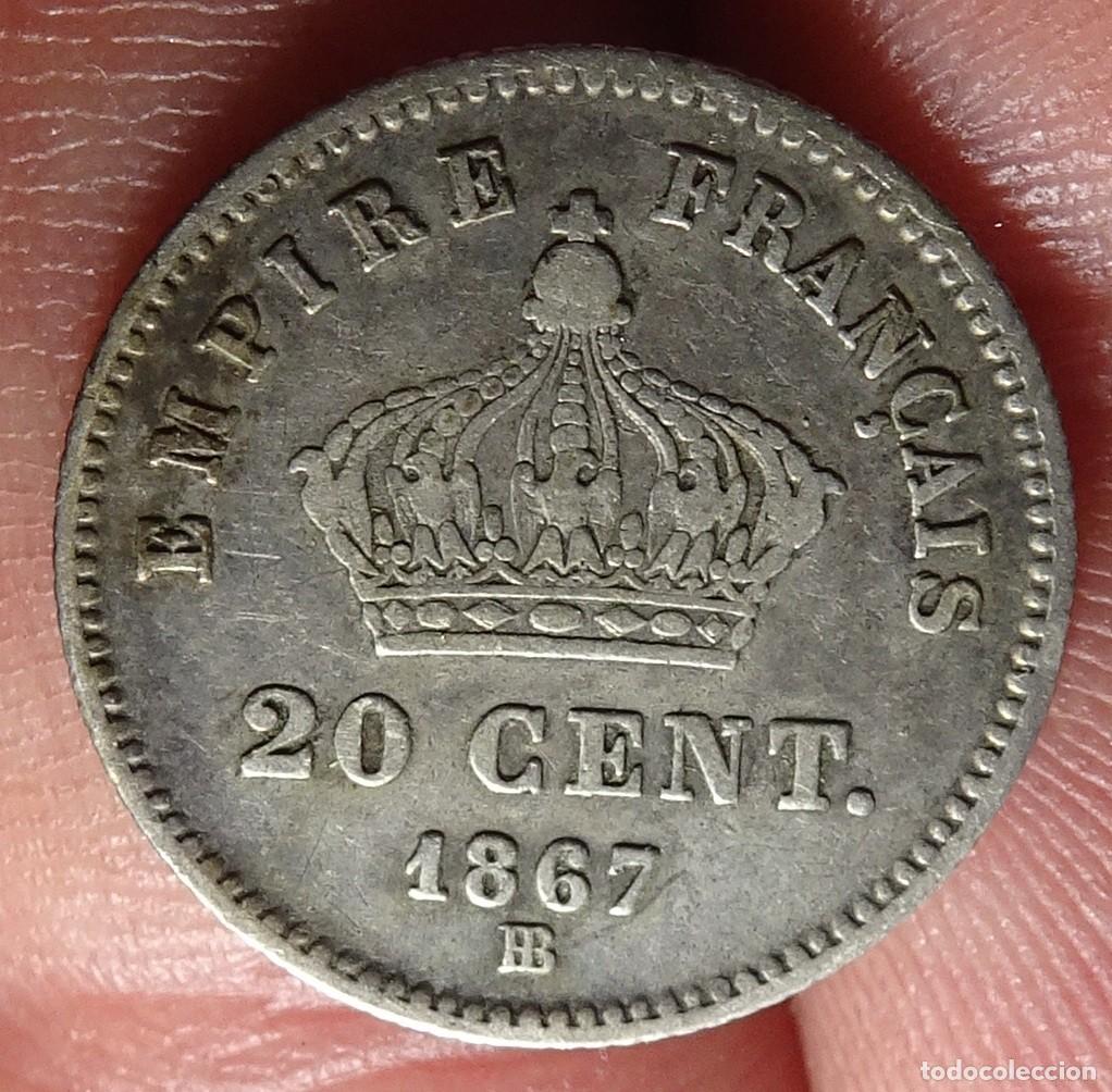 Monnaies anciennes de Europe: MONEDA 20 CENTIMOS FRANCIA 1867, PLATA, VER FOTOS